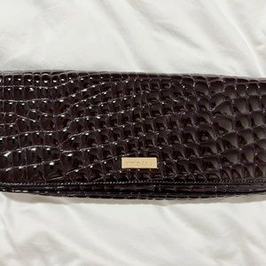 Charles David patent leather croc clutch